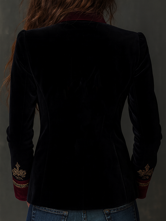 Raquel ⎸ Chaqueta Vintage de Terciopelo con Bordados Barrocos