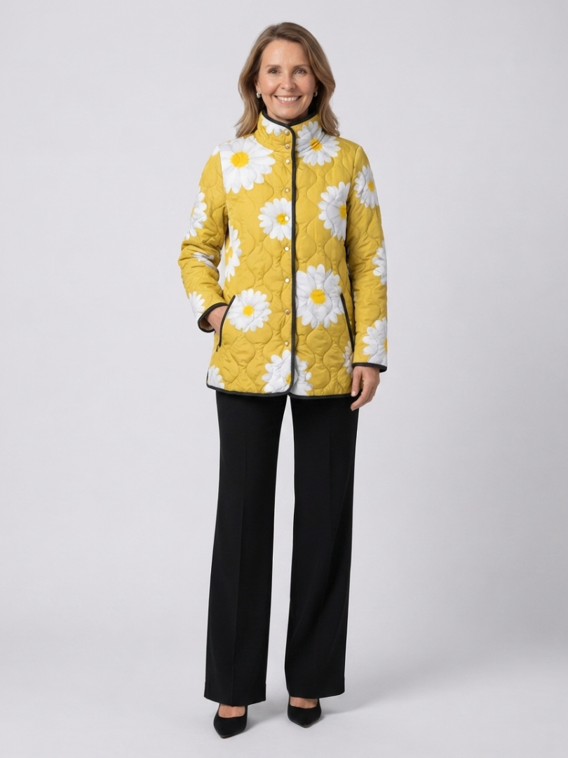 Vicenta - Chaqueta Acolchada con Diseño de Margaritas