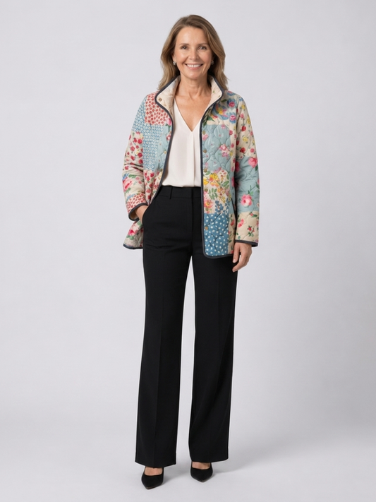 Antonia - Chaqueta Acolchada con Patchwork Floral