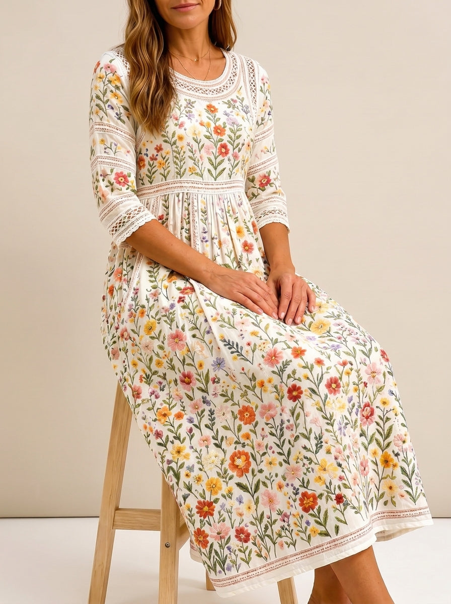 María - Vestido Midi Estampado Floral