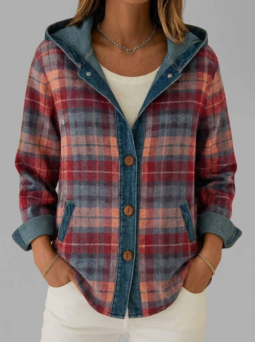 Clara - Chaqueta a Cuadros con Capucha