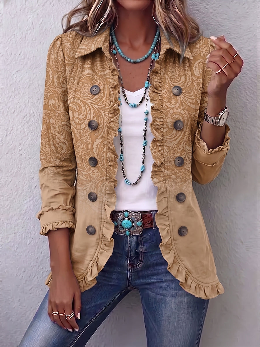 Covadonga - Chaqueta Estampado Relieve con Volantes