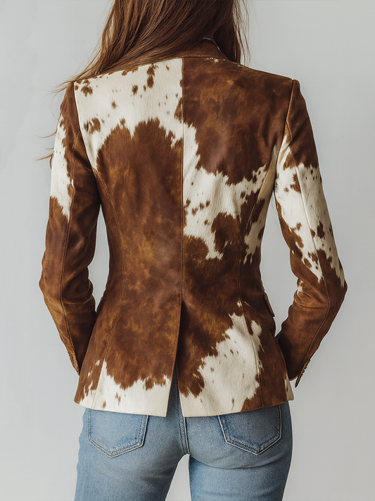 Manuela - Blazer con Estampado Animal Vintage