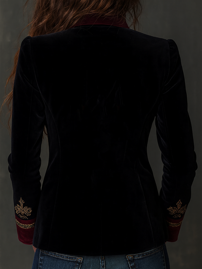 Raquel ⎸ Chaqueta Vintage de Terciopelo con Bordados Barrocos