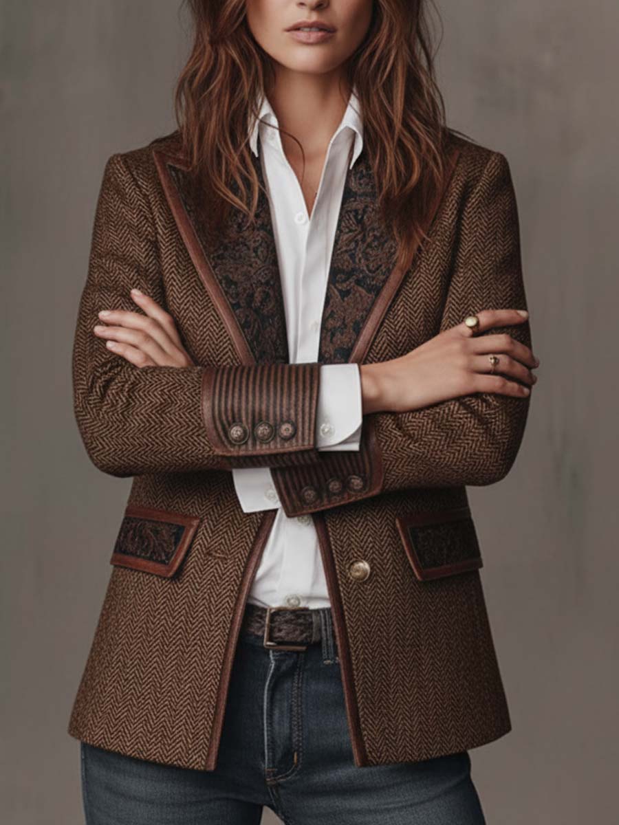 Consuelo - Blazer con Paneles en Espiga
