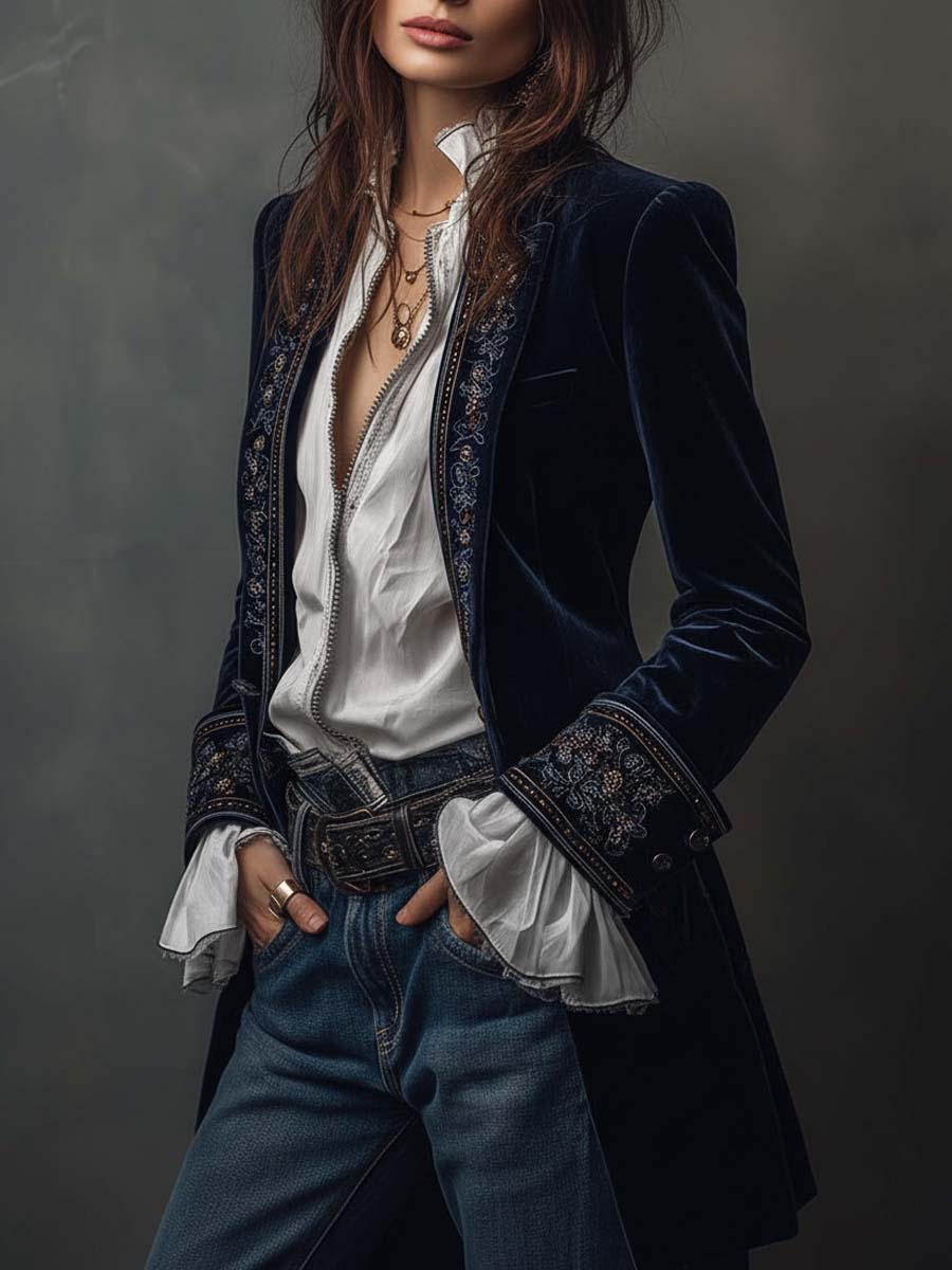 Nuria - Chaqueta Elegante de Terciopelo