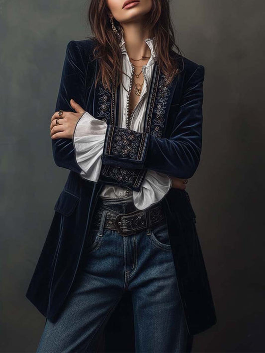 Nuria - Chaqueta Elegante de Terciopelo