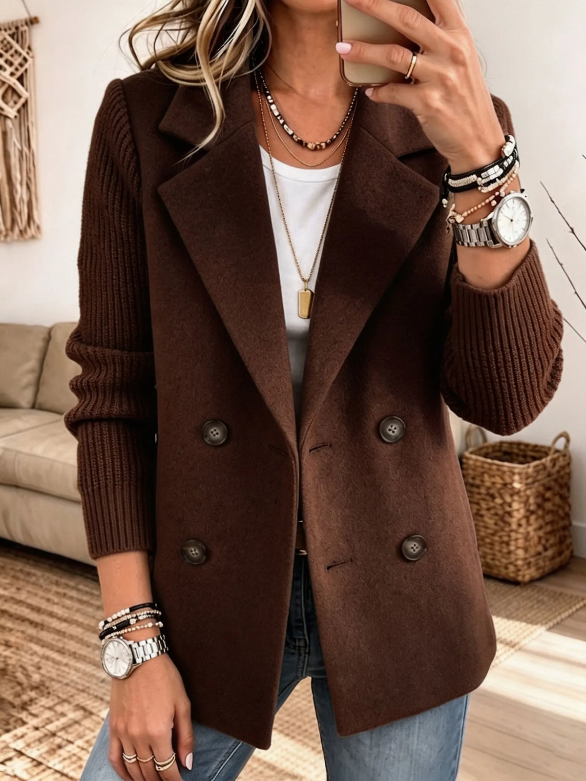 Antonia - Blazer Elegante con Mangas de Punto