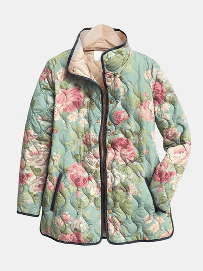 Manuela - Chaqueta Acolchada con Diseño Floral Retro