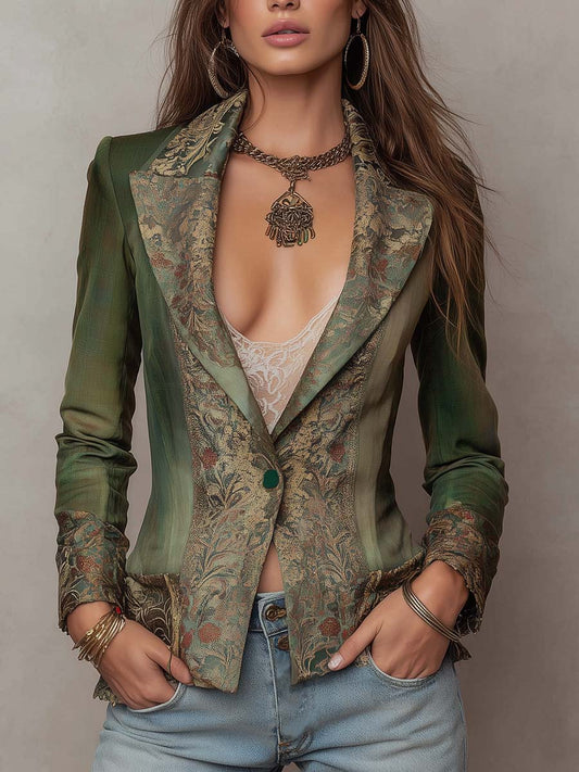 Eva ⎸ Blazer Entallado con Estampado Floral Vintage