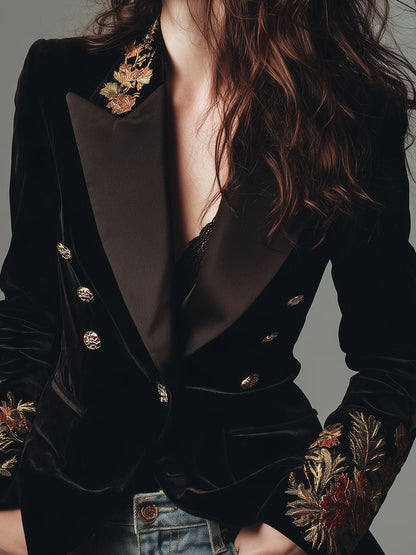Gloria ⎸ Blazer de Terciopelo de Corte Entallado