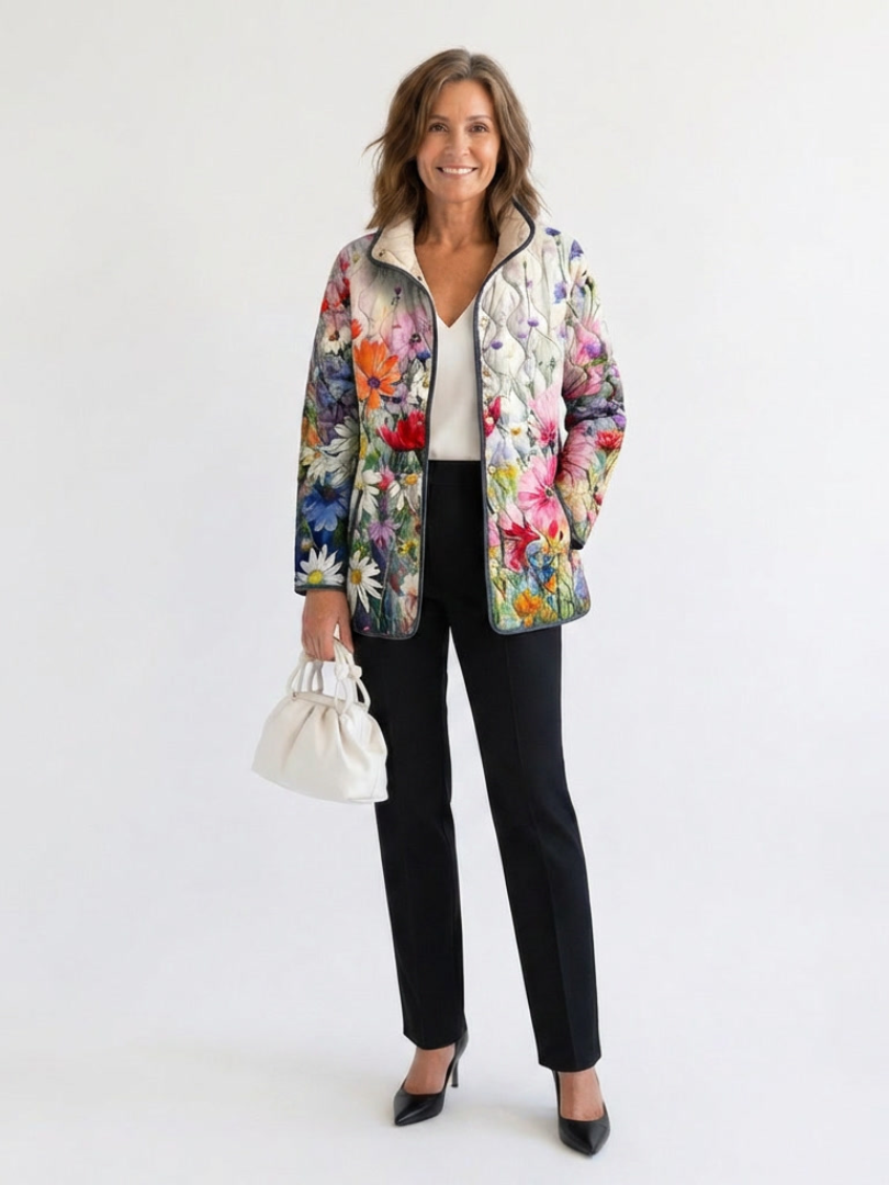 Nuria - Chaqueta Acolchada con Estampado Floral