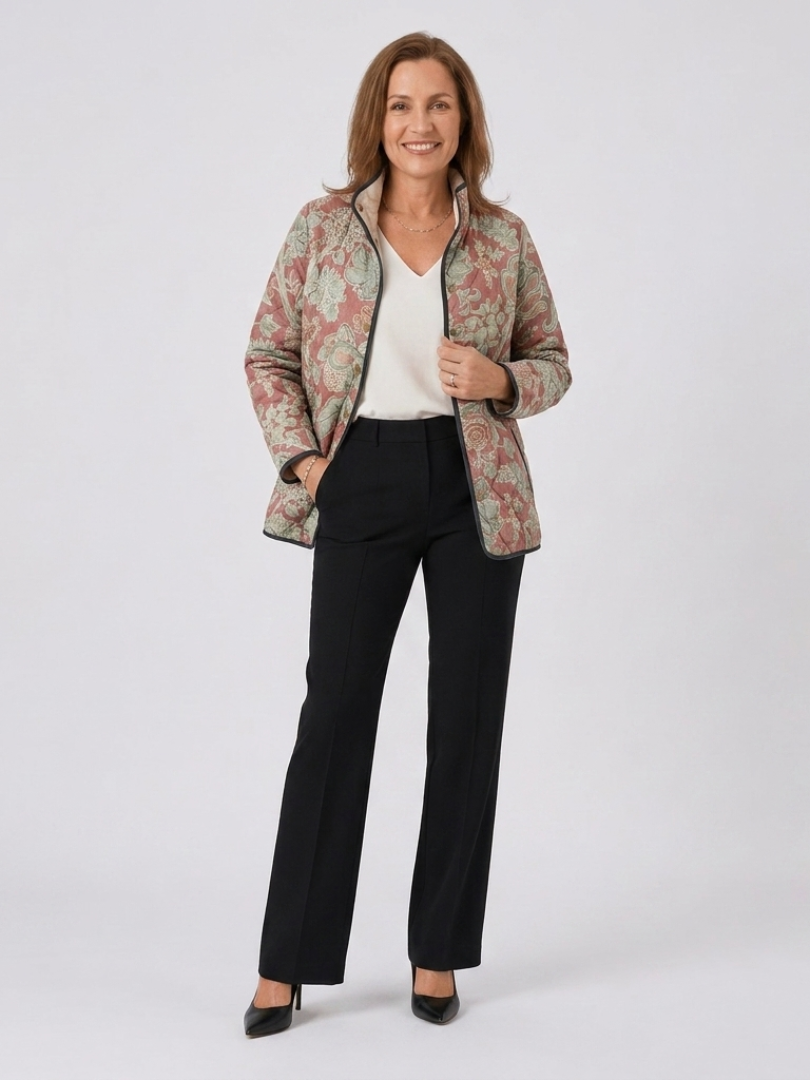 Mercedes - Chaqueta Acolchada con Diseño Artístico