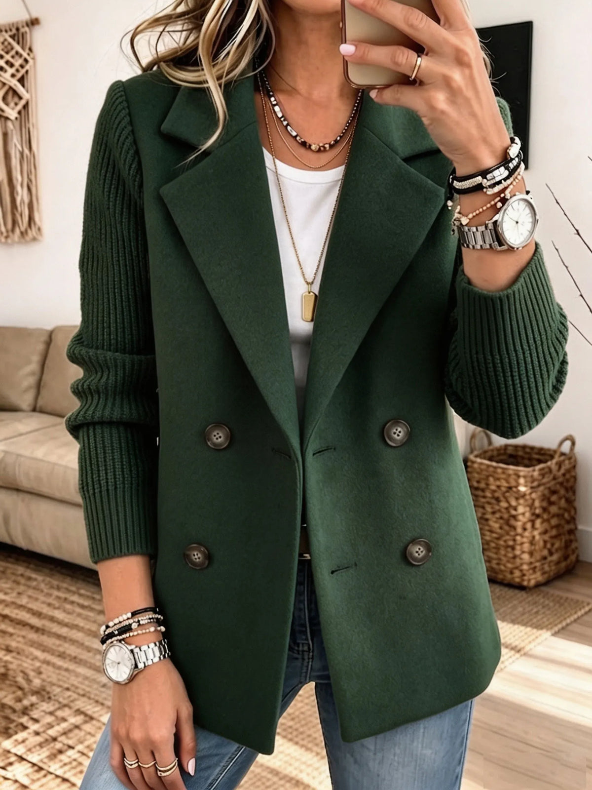 Antonia - Blazer Elegante con Mangas de Punto