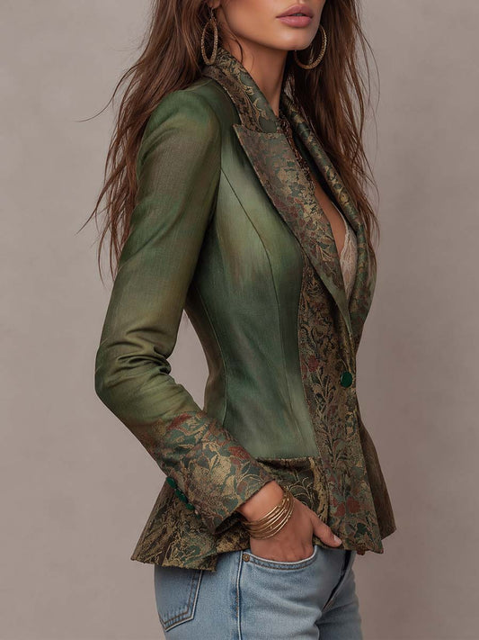 Eva ⎸ Blazer Entallado con Estampado Floral Vintage
