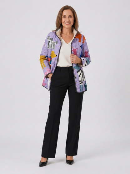 María - Chaqueta Acolchada con Diseño Perruno