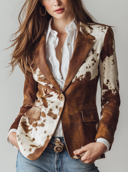 Manuela - Blazer con Estampado Animal Vintage