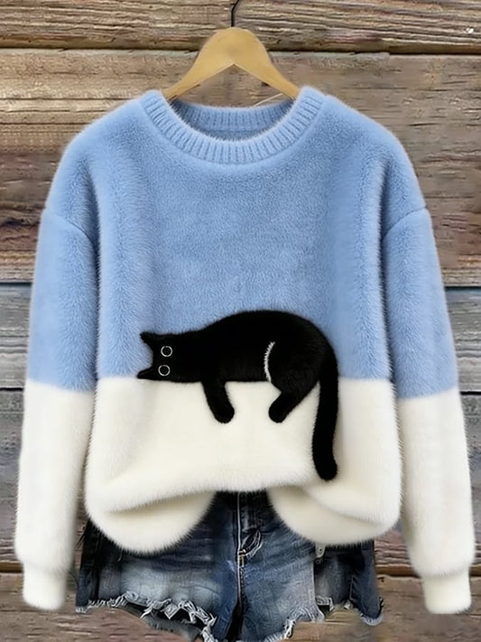 Ana - Jersey Elegante con Diseño de Gato