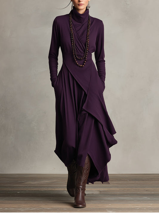 Conchi - Vestido Largo Bohemio con Cuello Alto