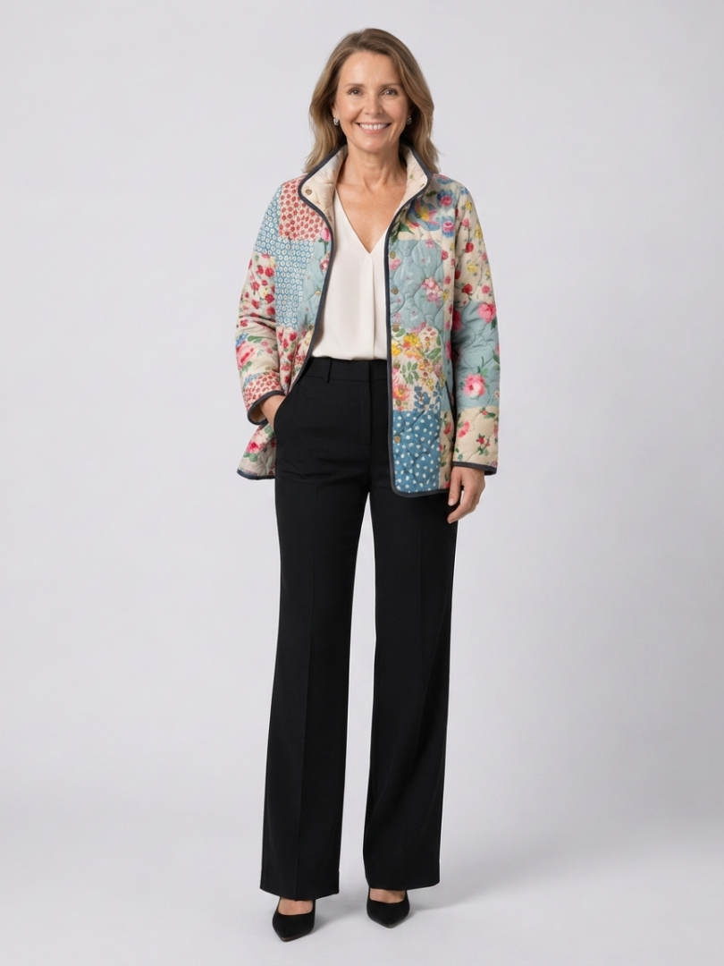 Antonia - Chaqueta Acolchada con Patchwork Floral