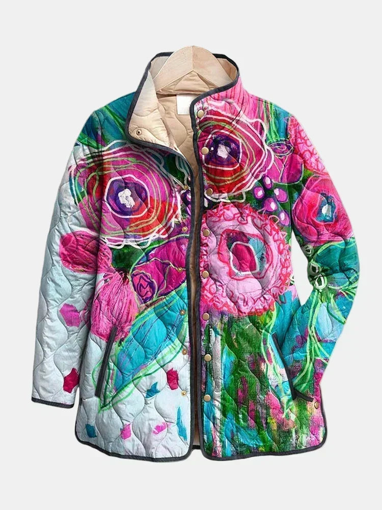 Asunción - Chaqueta Acolchada con Diseño Acuarela Floral