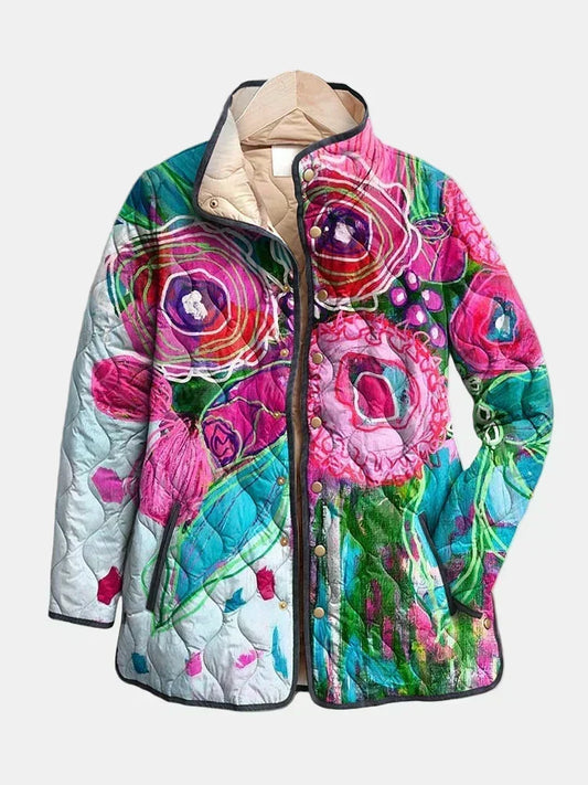 Asunción - Chaqueta Acolchada con Diseño Acuarela Floral