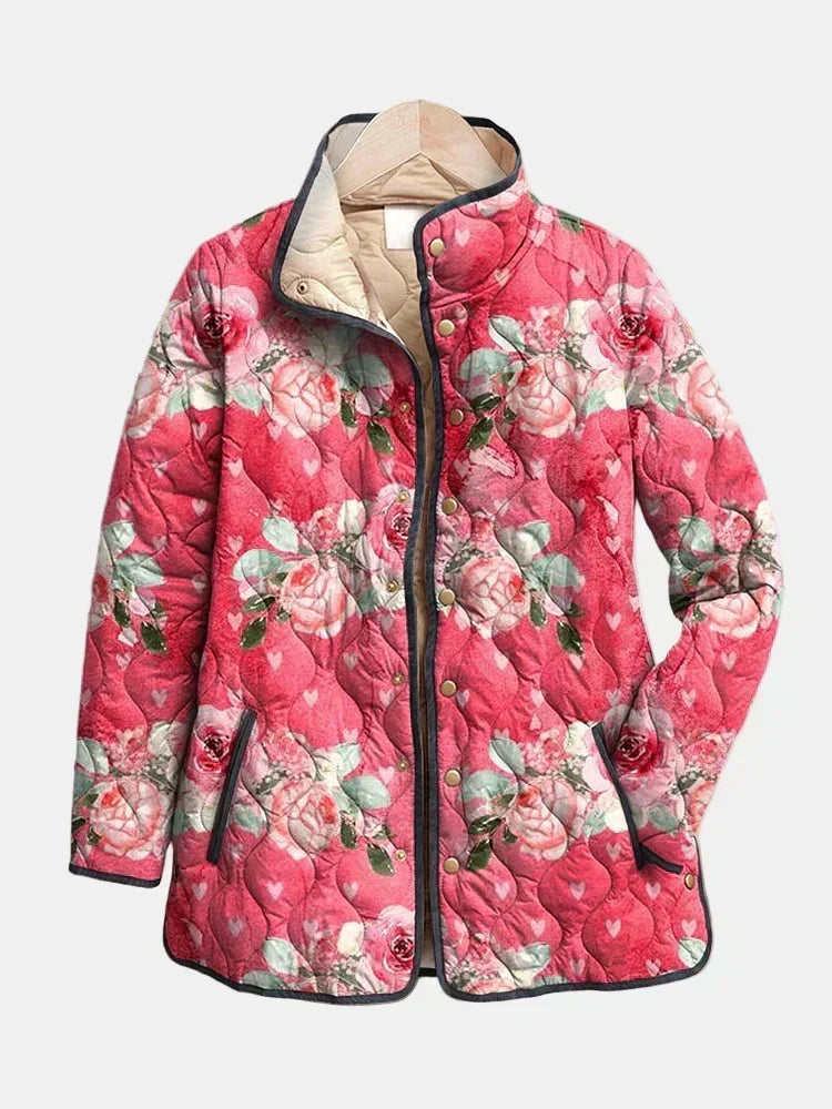 Dolores - Chaqueta Acolchada con Rosas Empolvadas