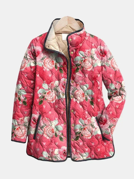 Dolores - Chaqueta Acolchada con Rosas Empolvadas
