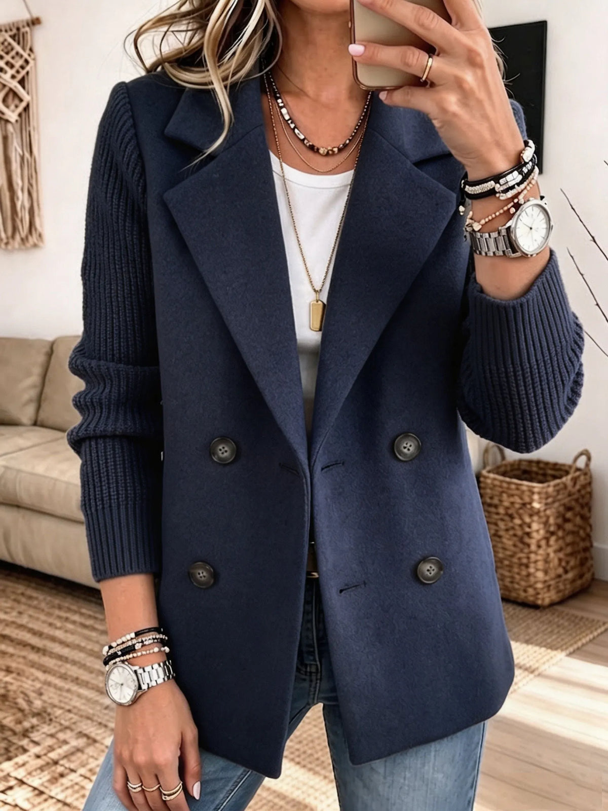 Antonia - Blazer Elegante con Mangas de Punto