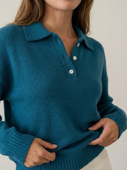 Laura - Jersey de Punto con Cuello Elegante