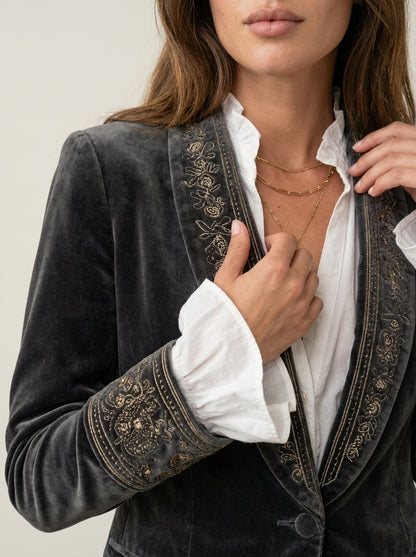 Nuria - Chaqueta Elegante de Terciopelo
