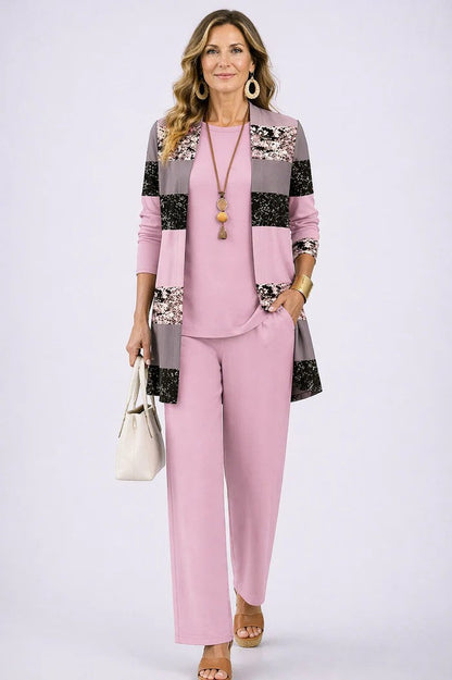 Conjunto de Tres Piezas Elegancia Clásica