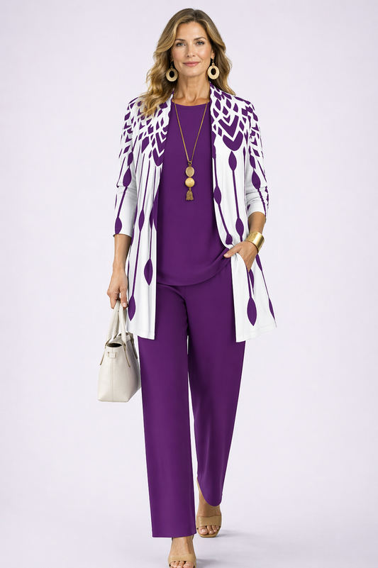 Conjunto de Tres Piezas Elegancia Clásica