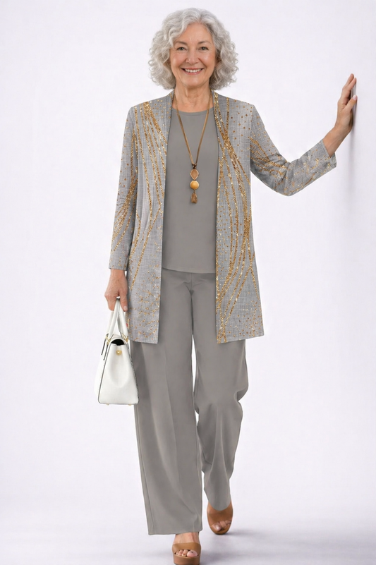 Conjunto de Tres Piezas Elegancia Clásica
