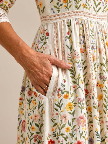 María - Vestido Midi Estampado Floral