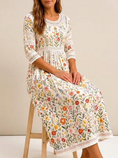 María - Vestido Midi Estampado Floral