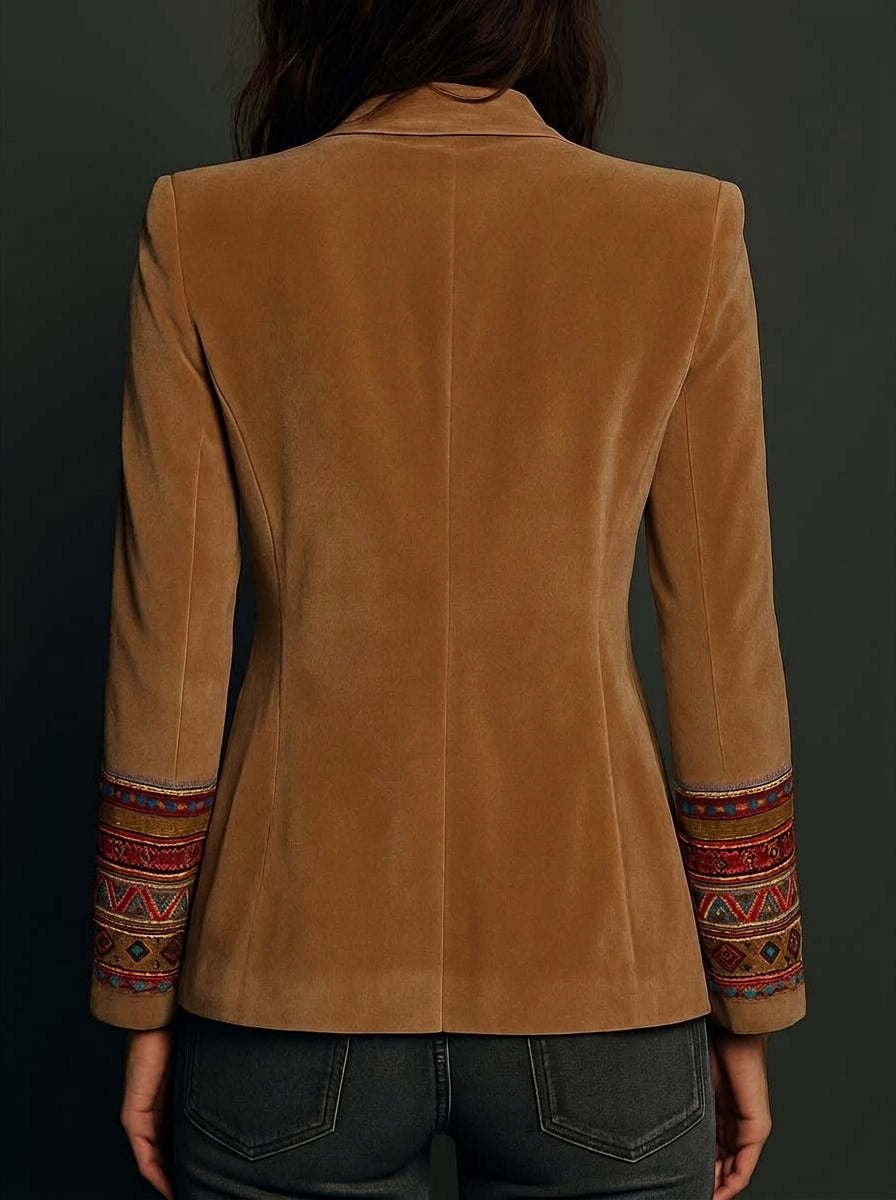 Araceli ⎸ Blazer de Terciopelo con Bordados y Detalles Bohemio