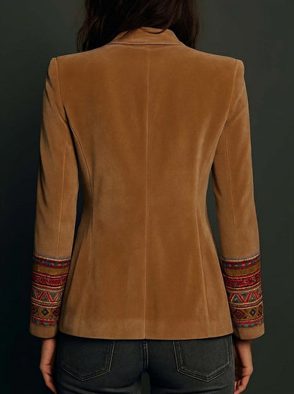 Araceli ⎸ Blazer de Terciopelo con Bordados y Detalles Bohemio