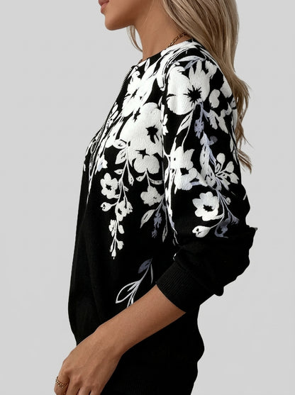 Paqui - Sudadera con Cremallera y Estampado Floral