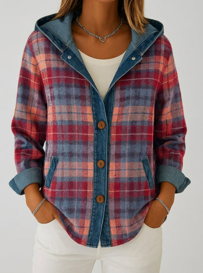 Alba - Chaqueta a Cuadros con Capucha
