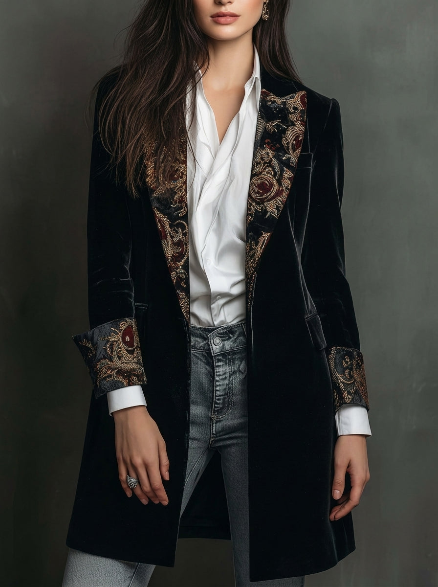 Marta - Blazer de Corte Entallado con Estampado Barroco