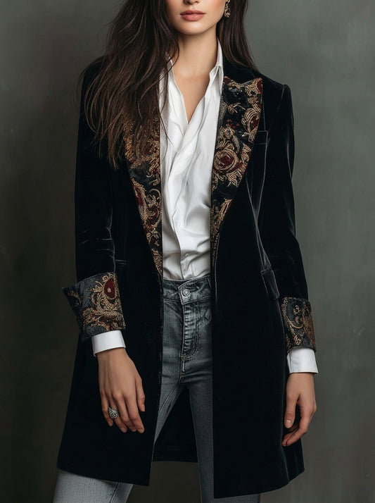 Marta - Blazer de Corte Entallado con Estampado Barroco