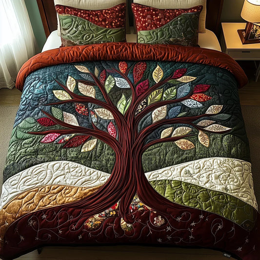 Juego de Cama Acolchado de 3 Piezas - Abrazo de la Naturaleza