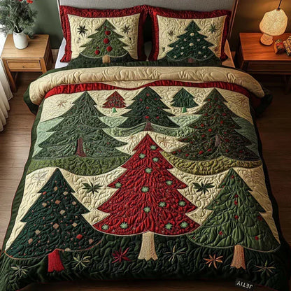 Juego de Cama Acolchado de 3 Piezas - Bosque de la Alegría