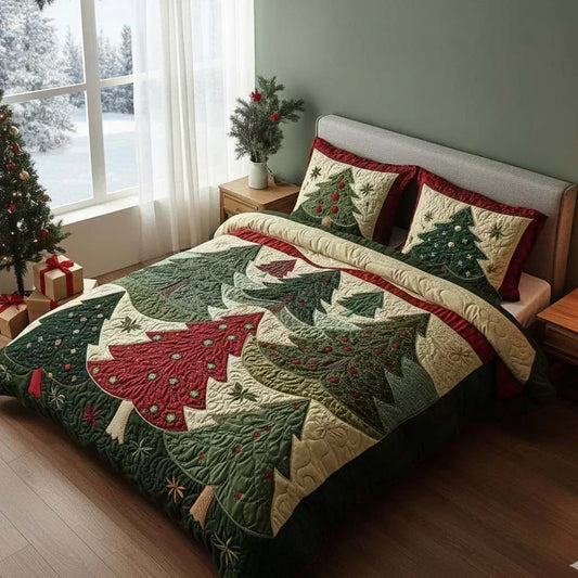 Juego de Cama Acolchado de 3 Piezas - Bosque de la Alegría