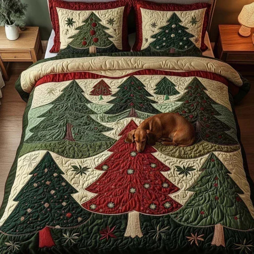 Juego de Cama Acolchado de 3 Piezas - Bosque de la Alegría
