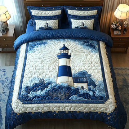 Juego de Cama Acolchado de 3 Piezas - Brisa del Faro