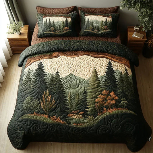Juego de Cama Acolchado de 3 Piezas- Paseo por el Bosque