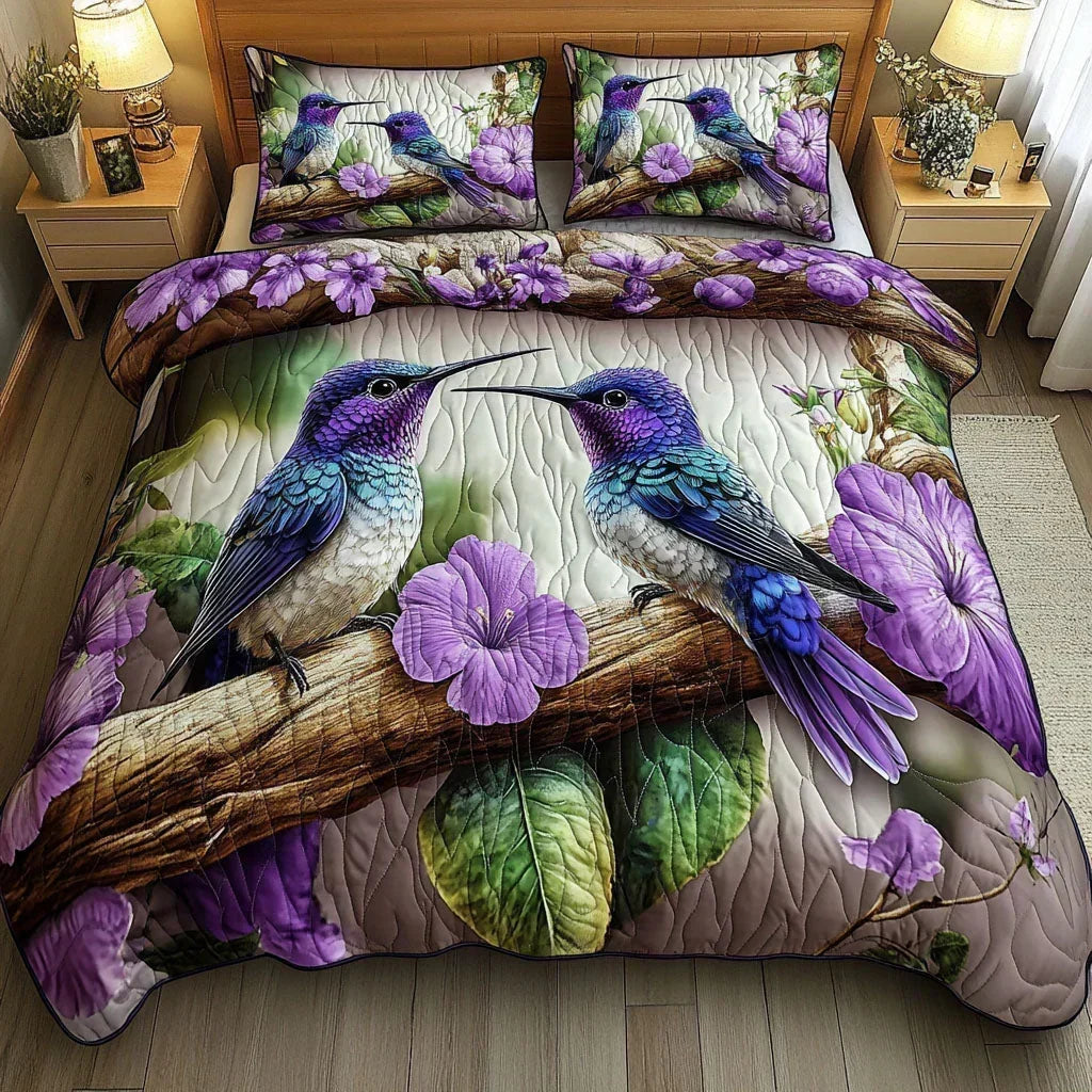 Juego de Cama Acolchado de 3 Piezas - Refugio de Aves