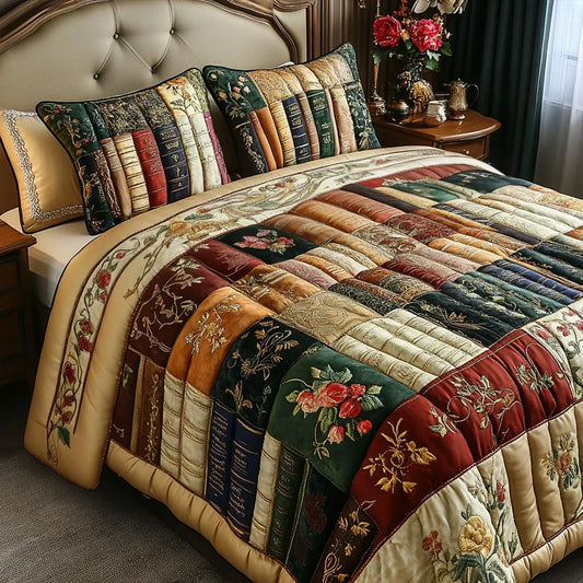 Juego de Cama Acolchado de 3 Piezas - Refugio del Lector